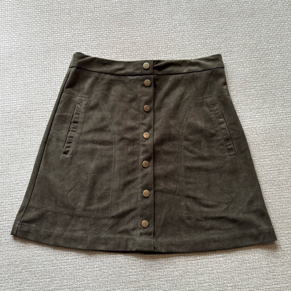 Soft army green mini skirt